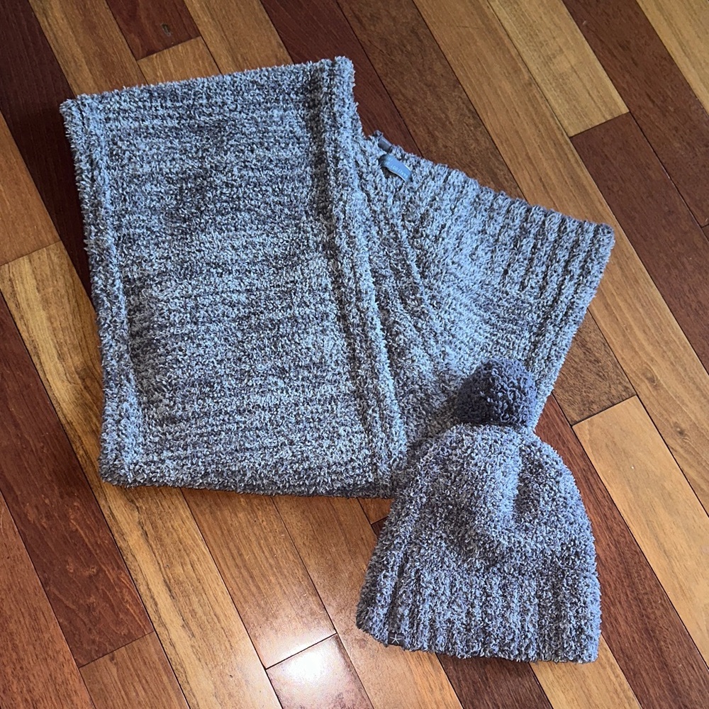 Barefoot Dreams Charcoal Cozy Chic Scarf & Hat Collection
